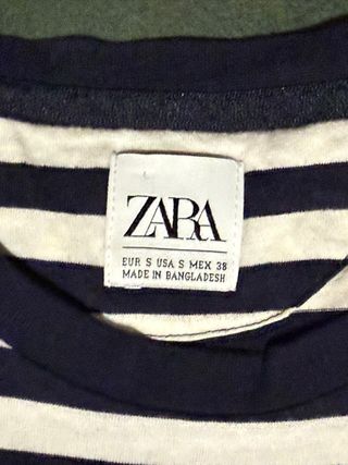 Camiseta rayas Zara S - Azul/Blanco