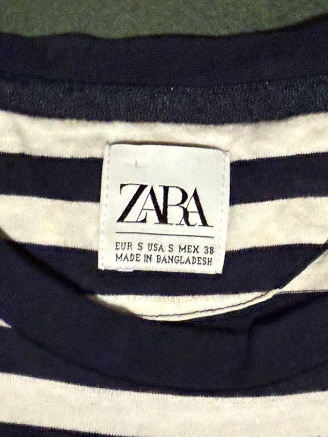 Camiseta rayas Zara S - Azul/Blanco