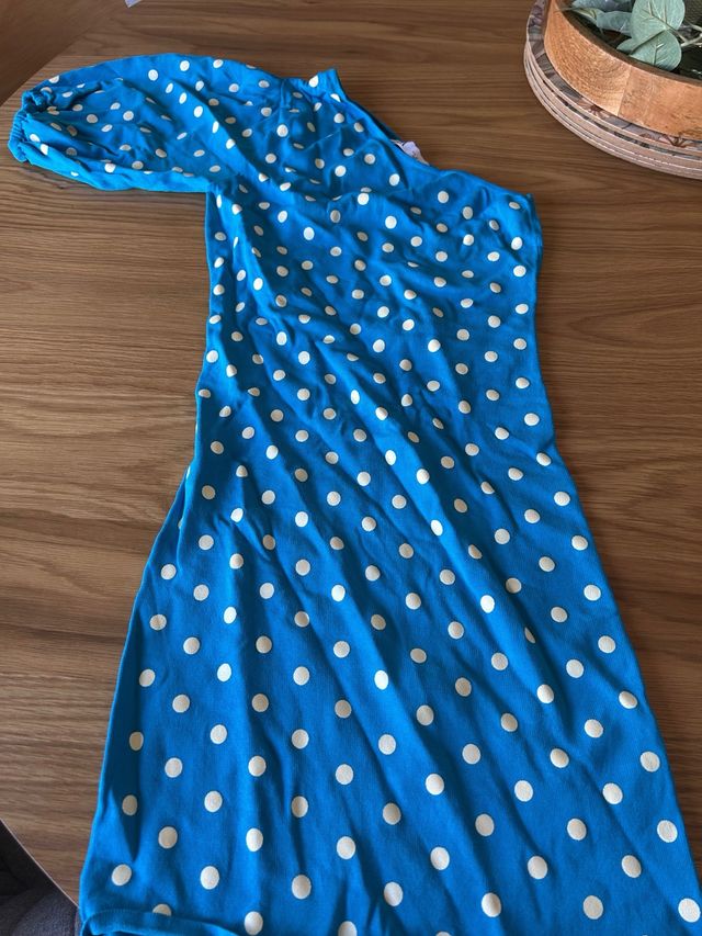Vestido Zara azul lunares - Talla S