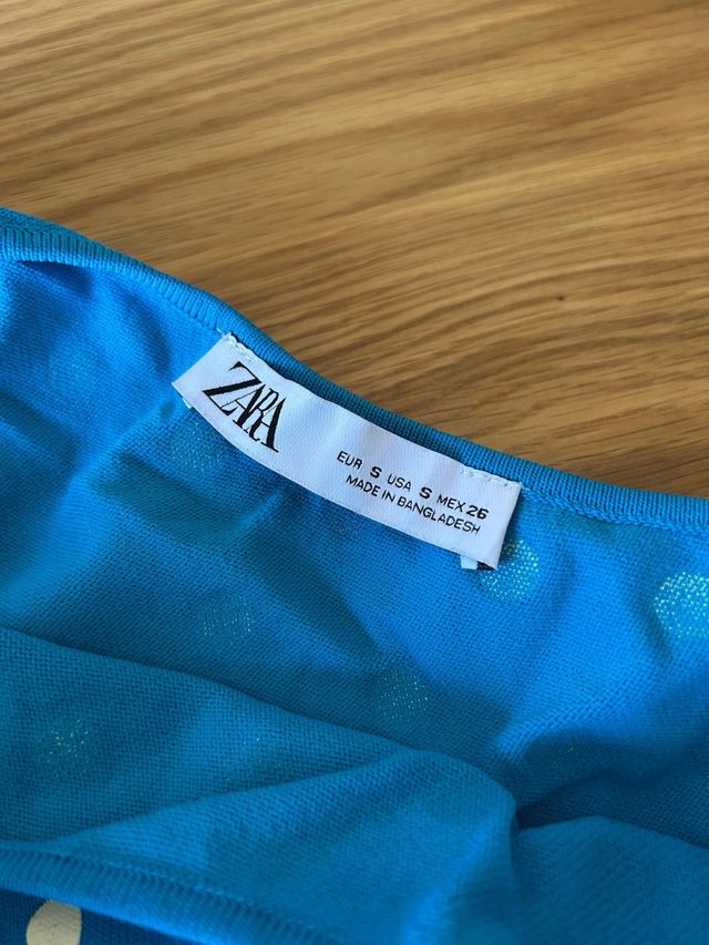 Vestido Zara azul lunares - Talla S