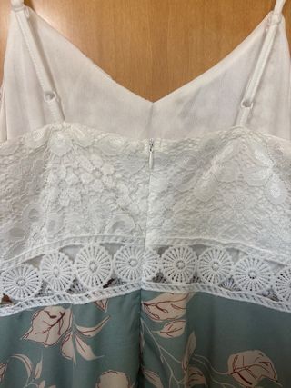 Vestido Shein Blanco y Verde Agua