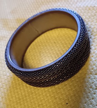 Bracciale rigido maglia metallica grigio