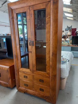 Vitrina madera maciza - 2 puertas