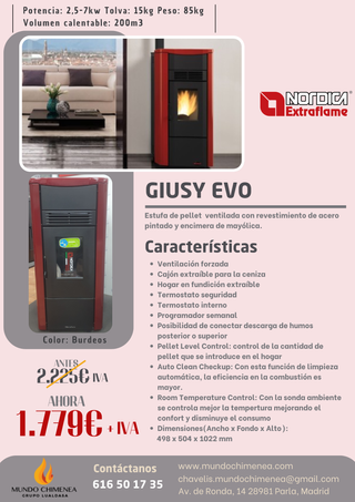 Estufas de Pellet - Marca NORDICA Extraflame