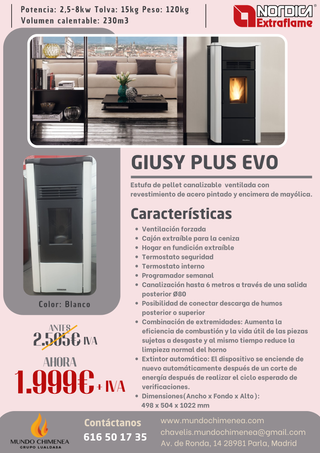 Estufas de Pellet - Marca NORDICA Extraflame