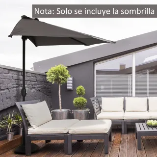 Sombrilla terraza 269x138cm gris