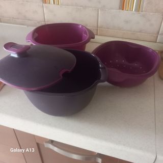 Set Tupperware viola 3 pezzi