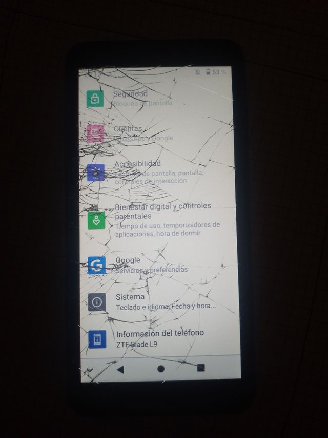 Telefono nero - Schermo rotto