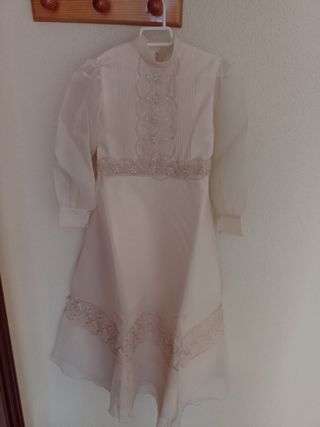 Vestido comunión vintage blanco roto. Perfecto
