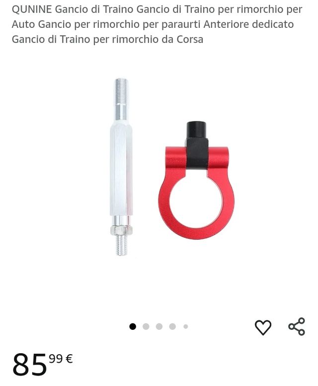 Gancio traino rosso - Attacco rimorchio