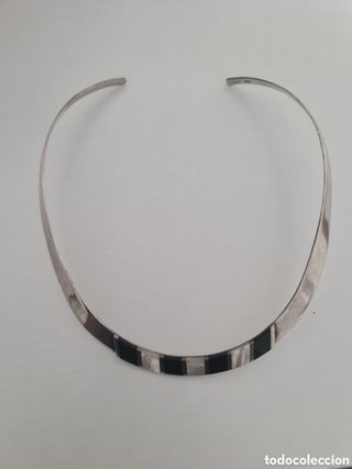 #1080 gargantilla plata de ley onix y nacar 925