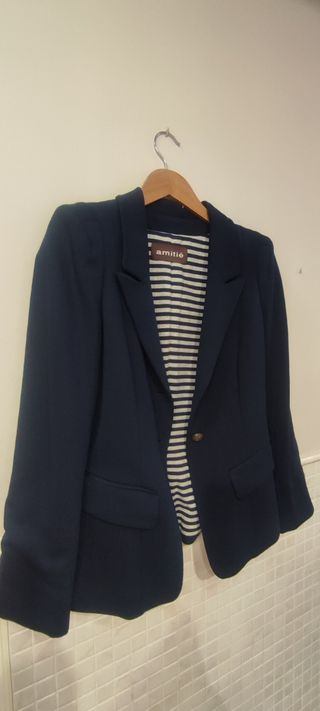 Traje mujer chaqueta y vestido azul marino 38