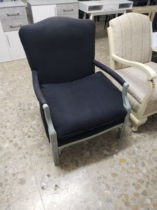 Butaca vintage negra y gris