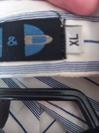 Camisa rayas azul-blanco manga 3/4