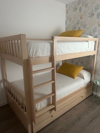 Litera madera 105cm - 3 camas