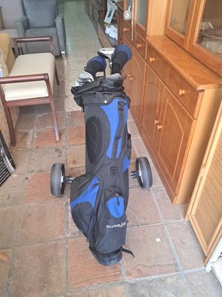 Carrito golf Silverline + palos
