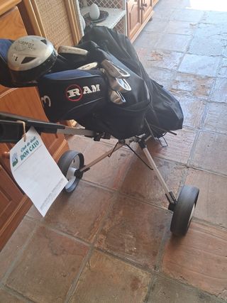 Carrito golf Silverline + palos