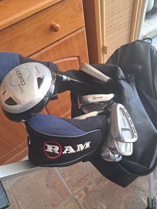 Carrito golf Silverline + palos
