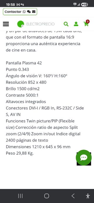 TV LG 42" Plasma - Funciona