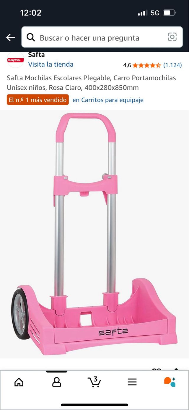 Carrito Safta escolar rosa