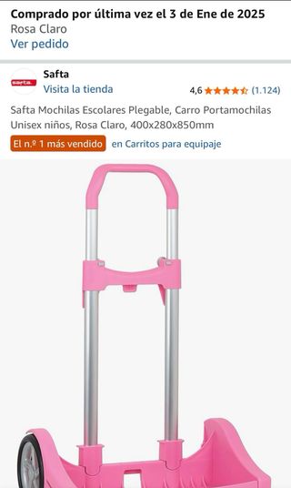 Carrito Safta escolar rosa