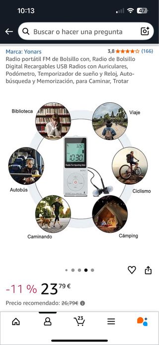 Radio portátil FM de bolsillo