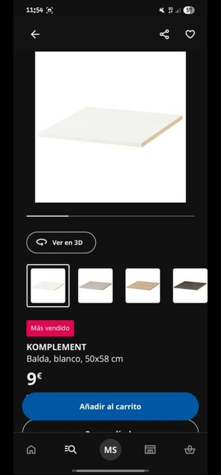 Pantalonero extraíble IKEA KOMPLEMENT blanco+leja