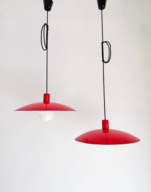 Lamparas rojas vintage años 70