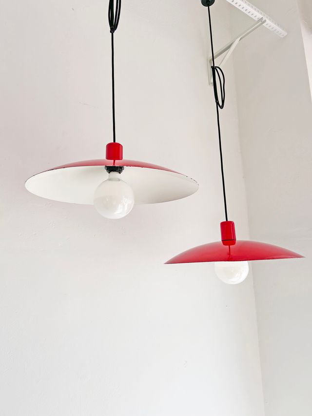 Lamparas rojas vintage años 70