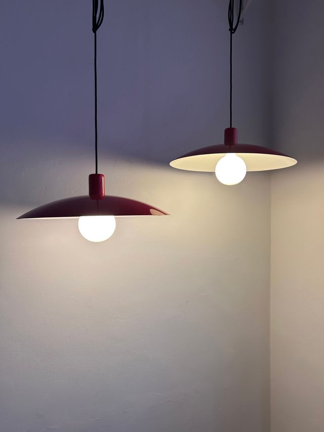 Lamparas rojas vintage años 70