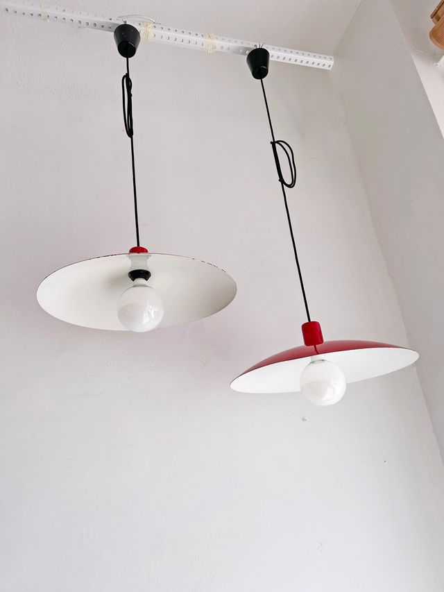 Lamparas rojas vintage años 70