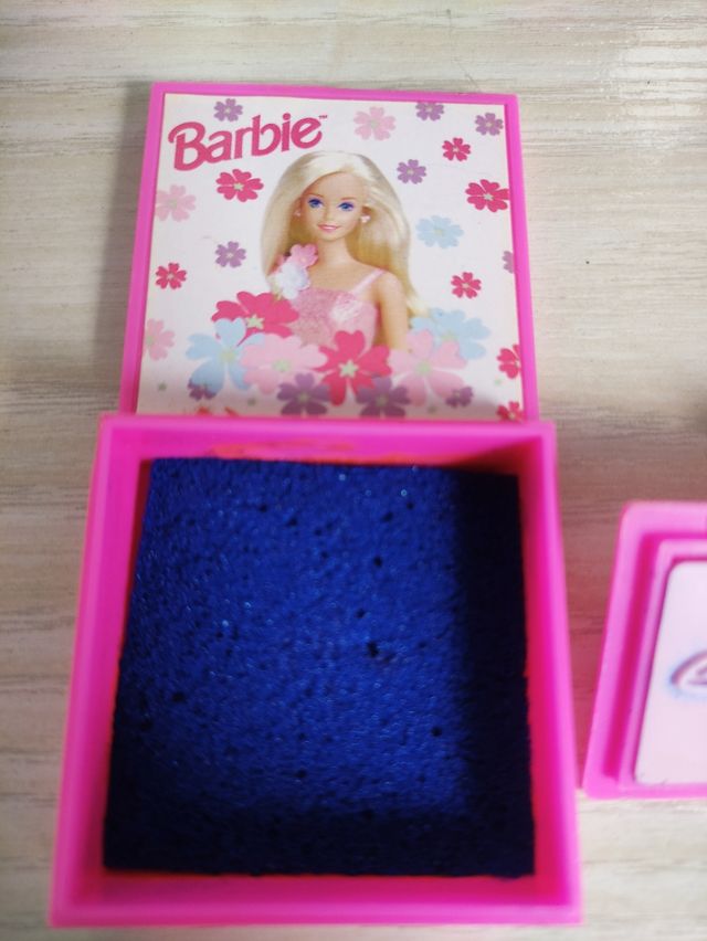 Sellos Barbie: 3 sellos + tintero