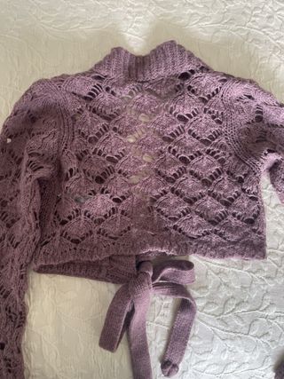 Chaqueta corta morada Zara - Talla S
