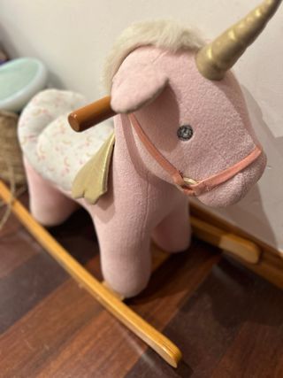 Caballo balancín unicornio rosa