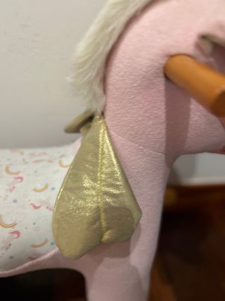 Caballo balancín unicornio rosa