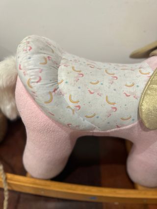 Caballo balancín unicornio rosa