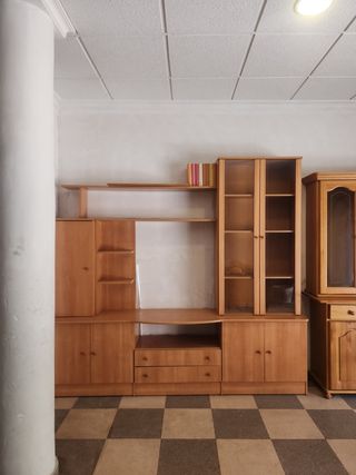 Librería salón madera - cristal