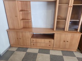 Librería salón madera - cristal