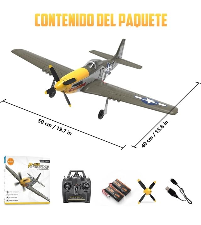Avión Radio Control  P-51 Mustang Drone