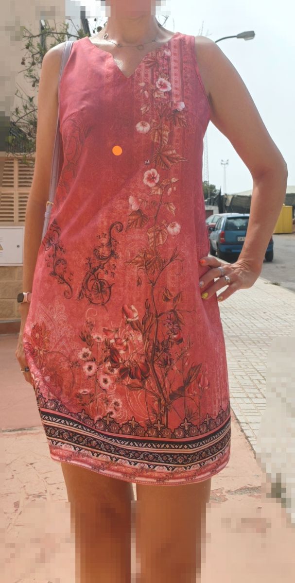 Vestido verano ligero rojo-naranja