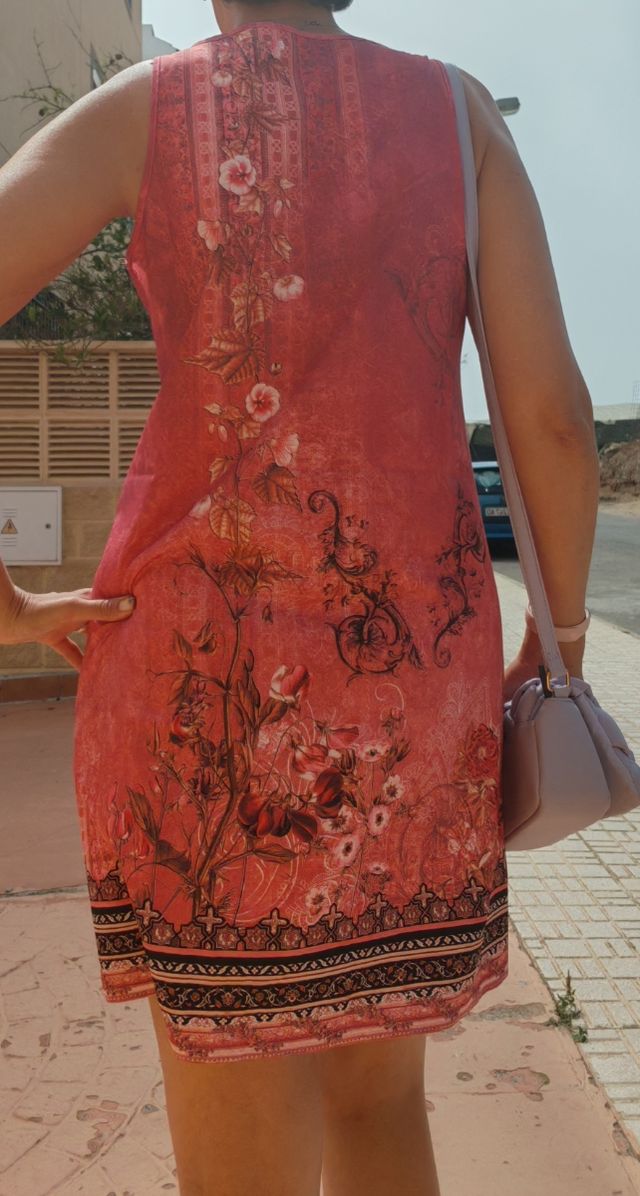 Vestido verano ligero rojo-naranja