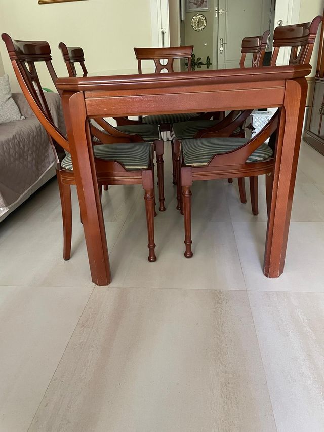 Conjunto salón, chapa cerezo.