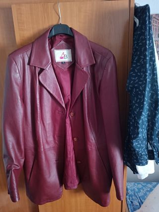 Chaqueta cuero roja XL