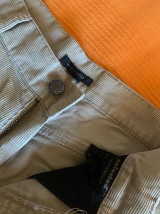 Pantalón pana beige hombre talla S