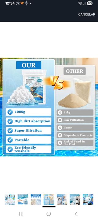 Bolas filtro piscina 1000g - Blancas