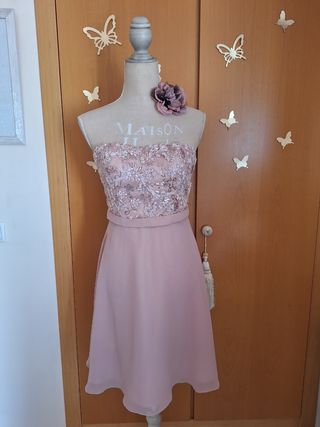 Vestido rosa elegante eventos vintage años 2000