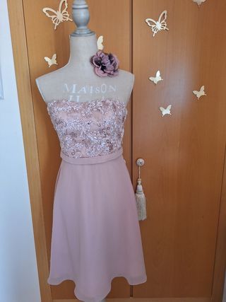 Vestido rosa elegante eventos vintage años 2000