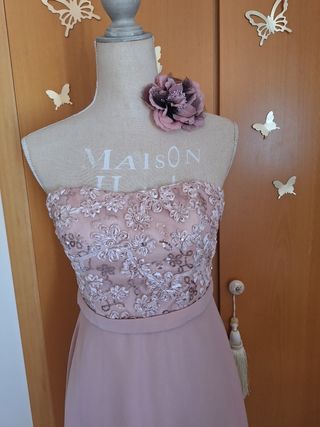 Vestido rosa elegante eventos vintage años 2000