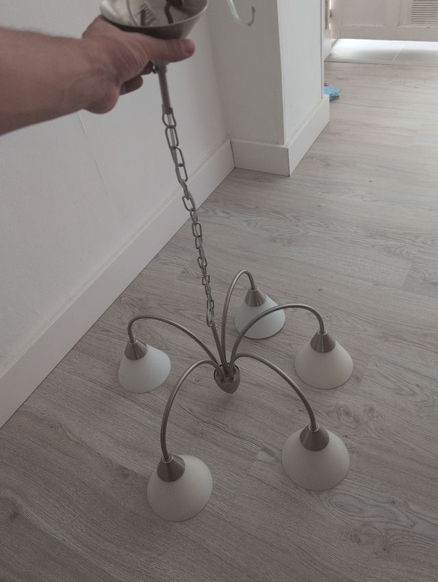 Lampara araña 5 luces metal