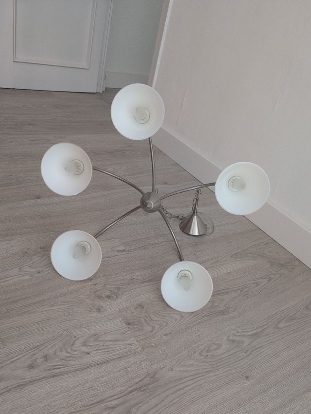 Lampara araña 5 luces metal